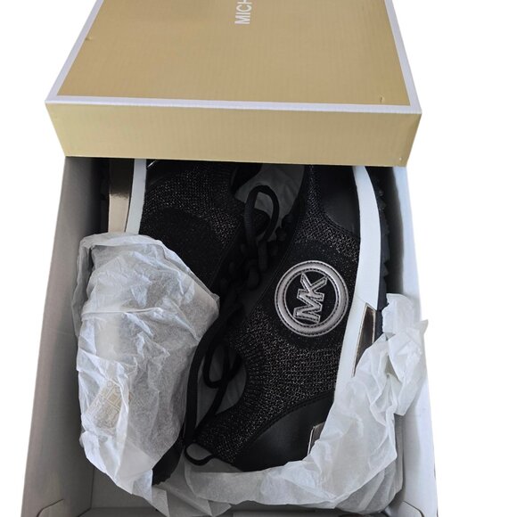 MICHAEL Michael Kors Jenkins Metallic Stretch Knit Trainer Sneakers - Picture 2 of 6